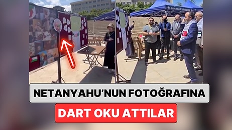 Pamukkale Üniversitesi'nde "Netanyahu'nun Fotoğrafına Dart Oku Atma" Etkinliği Düzenlendi