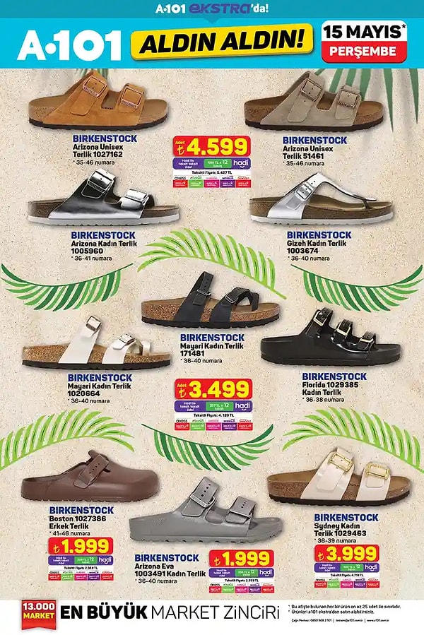 A101 Birkenstock Terlik Modelleri Görseli
