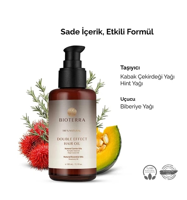7. Bioterra Organics Bakım Yağı – Double Effect 100 ml