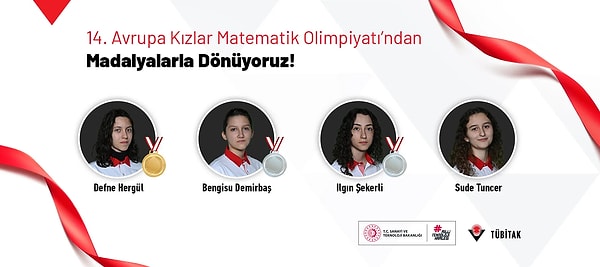 Madalya ve mansiyon alan öğrencilerin isimleri de açıklandı. Görseli