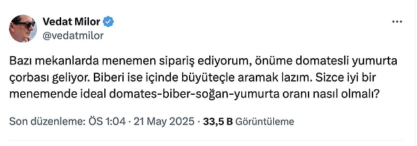 Milor'un sorusu şöyleydi 👇