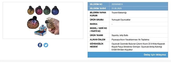 Ticaret Bakanlığı’nın satışını yasakladığı ve piyasadan toplatılması kararı verdiği ürünlere bir yenisi daha eklendi. Görseli