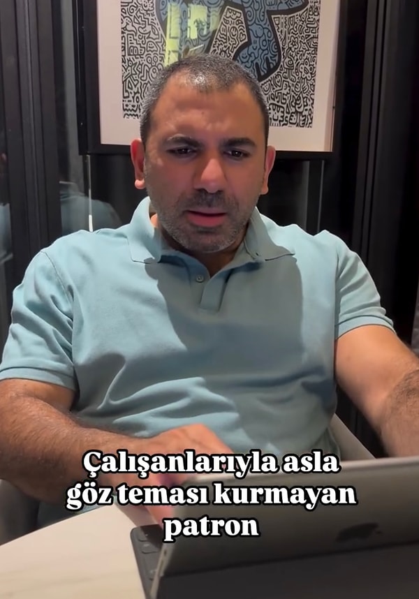 Niyedir nedendir bilinmez ama kimi patronların vazgeçilmez huyudur göz temasından kaçınmak. Görseli