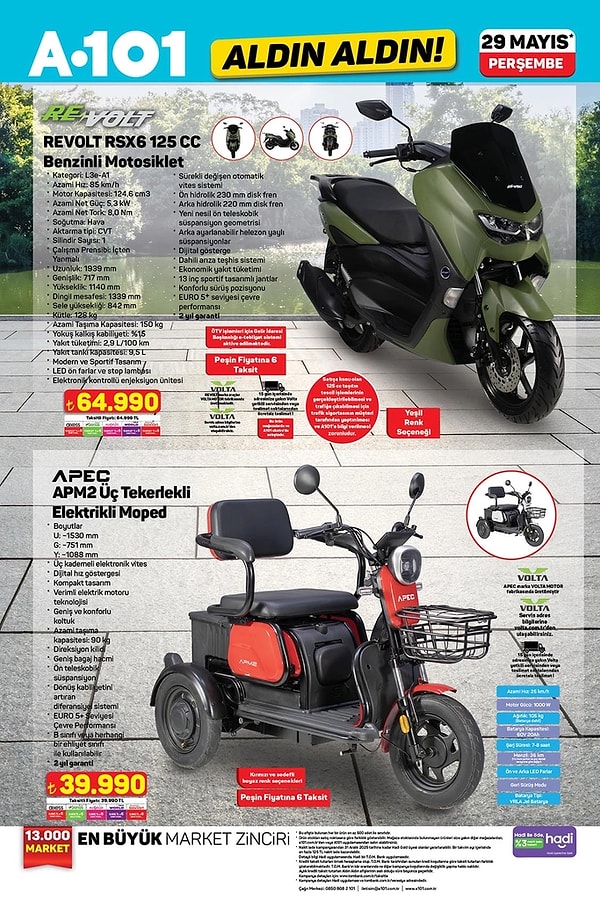 REVOLT RSX6 125 CC Benzinli Motosiklet 64.990 TL