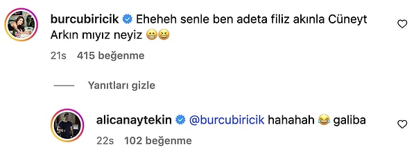 Bu sırada Aytekin'in paylaşımına bir yorum bırakan Burcu Biricik hemen göze çarptı.