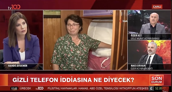 Dün TV100'e katılan baba Özer Aci ve avukat Hacı Orhan, Bülent Cihantimur'un para teklifi için Şükriye Aci'nin eski avukatı Burak Erden'in aracı olduğunu iddia etti.
