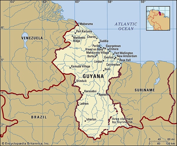Guyana'nın nüfusu ise 826.353.
