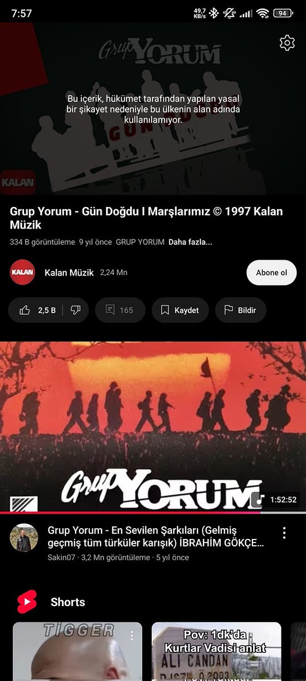 Gruba ait 2 kanal engellendi, bireysel olarak paylaşılan videolara da ulaşılamıyor.