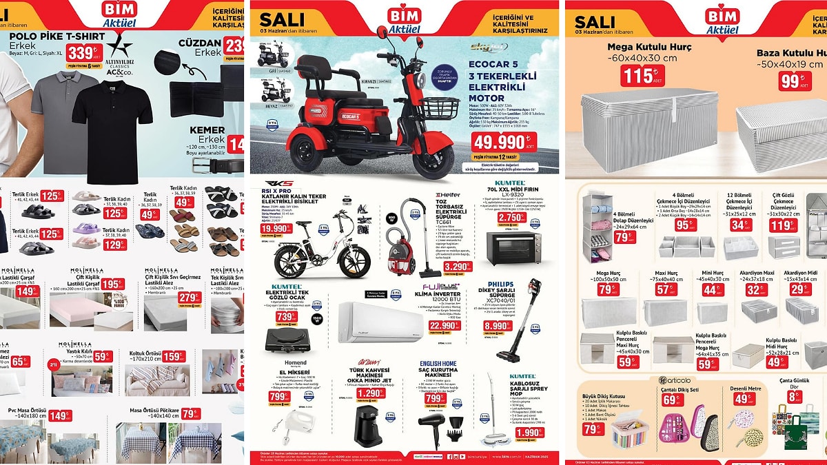 BİM&apos;e 3 Tekerlekli Elektrikli Motor Geliyor! 3 Haziran 2025 BİM Aktüel Ürünler İndirim Kataloğu