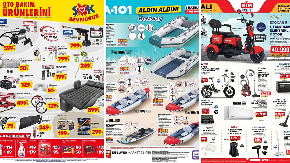 İndirim Günleri Başlıyor! 31 Mayıs - 7 Haziran Haftasında A101, BİM ve ŞOK Aktüel Ürünler Listesinde Ne Var?