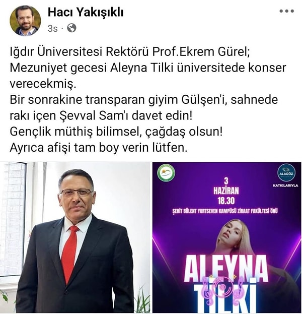 Konserin olacağının açıklanmasının ardından Hacı Yakışıklı gibi bazı isimler tarafından üniversite yönetimi eleştirilere maruz bırakıldı.