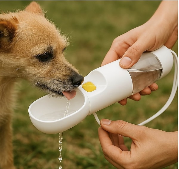 Busstier Portatif Kedi Köpek Mama Ve Su Kabı Seyahat Tipi