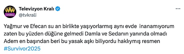 Sosyal medyada olay ile ilgili dikkat çeken yorum: