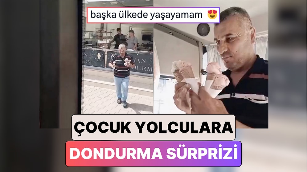 Adana'da Bir Otobüs Şoförü Sıcaktan Bunalan Çocuk Yolcularına Dondurma Aldı