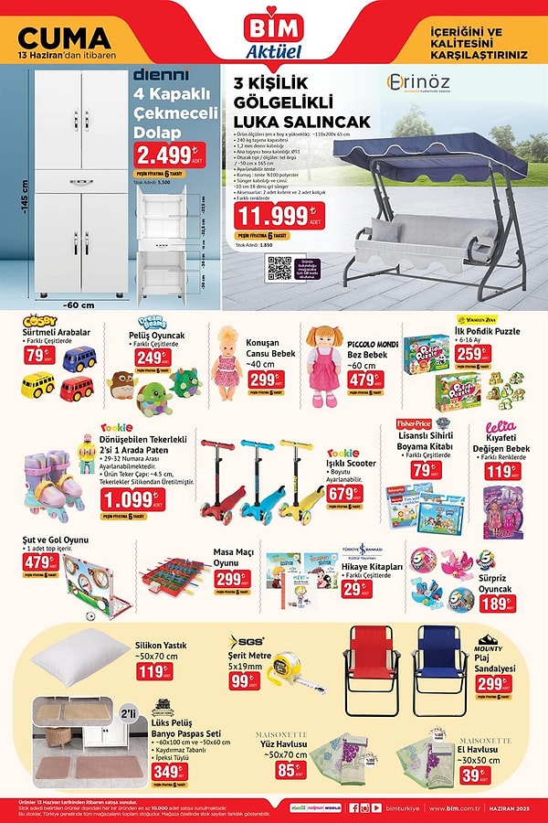 3 Kişilik Gölgelikli Luka Salıncak 11.999 TL