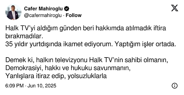 Cafir Mahiroğlu'ndan ilk açıklama