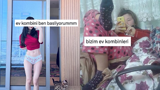 Şekilli Poz Verenlere İnat Salaş Ev Kombinlerini Sergileyen Kişiler