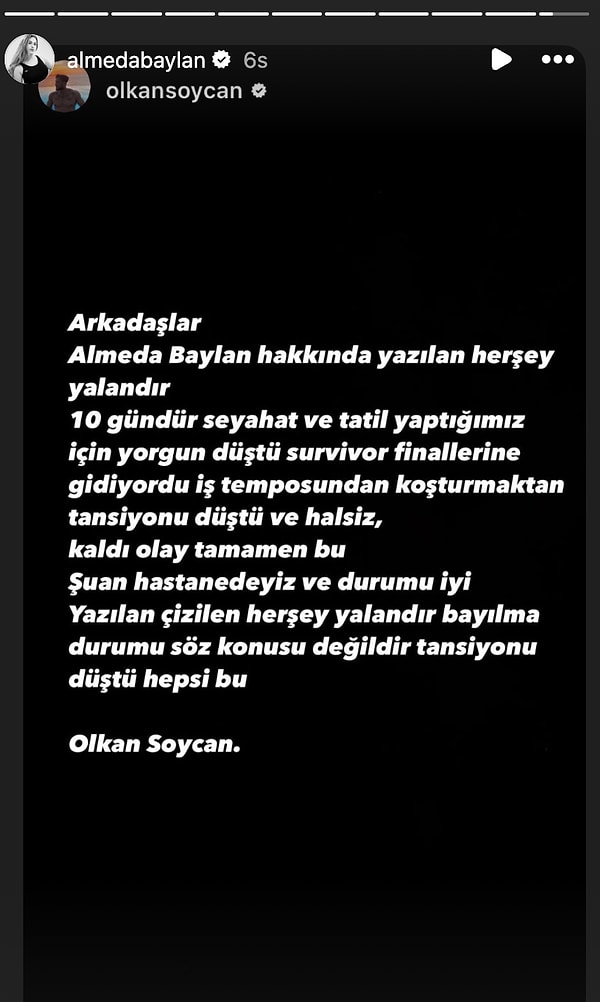 Söz konusu iddianın ardından Almeda Baylan ve menajerinden jet hızında yalanlama geldi.