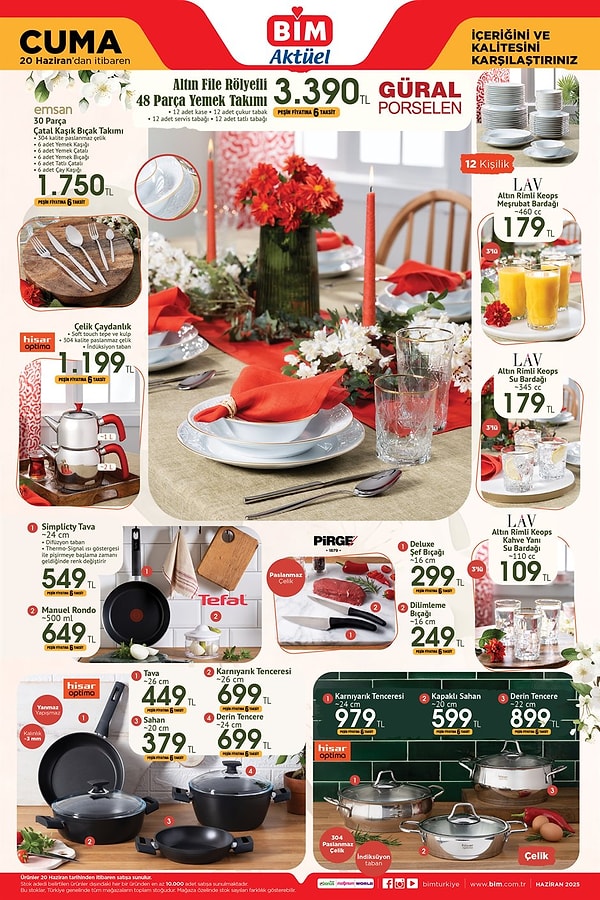 Güral Porselen Altın File Rölyefli 48 Parça Yemek Takımı 3.390 TL