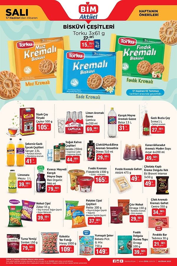 Torku Bisküvi Çeşitleri 3x61 gr 15,75 TL