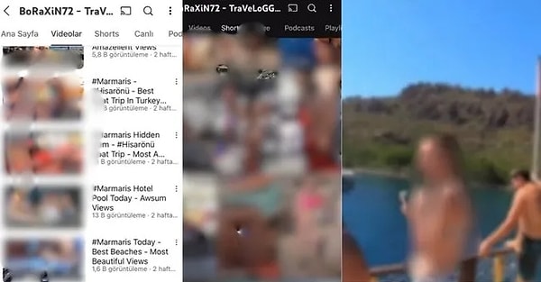 YouTube’da plajda ve teknede tatil yapan kadınları ve kız çocuklarını izinsiz olarak çekerek paylaşan “YouTuber” tepki çekmişti. Görseli