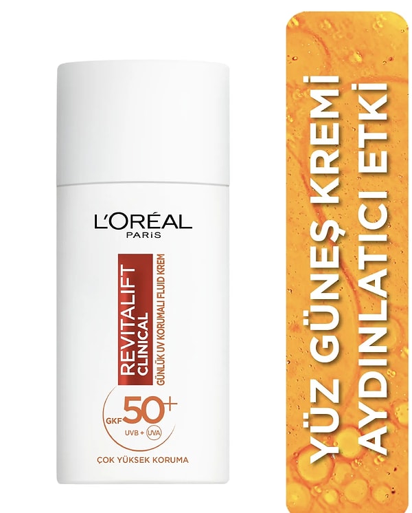 8. Trendyol’da indirimde olan L'Oréal Paris Revitalift Clinical SPF 50 ile cildinizi güneşin zararlı ışınlarından korurken yaşlanma karşıtı bakım yapın!