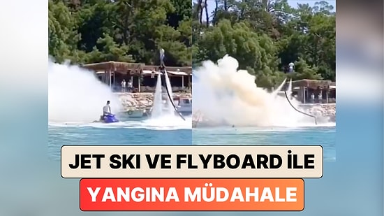 Antalya'da Bir Tekne Alev Aldı: Vatandaşlar Jet Ski ve Flyboard ile Yangına Müdahale Etti