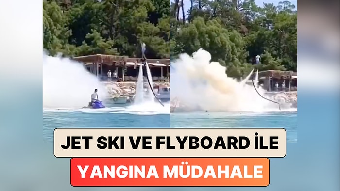 Antalya'da Bir Tekne Alev Aldı: Vatandaşlar Jet Ski ve Flyboard ile Yangına Müdahale Etti