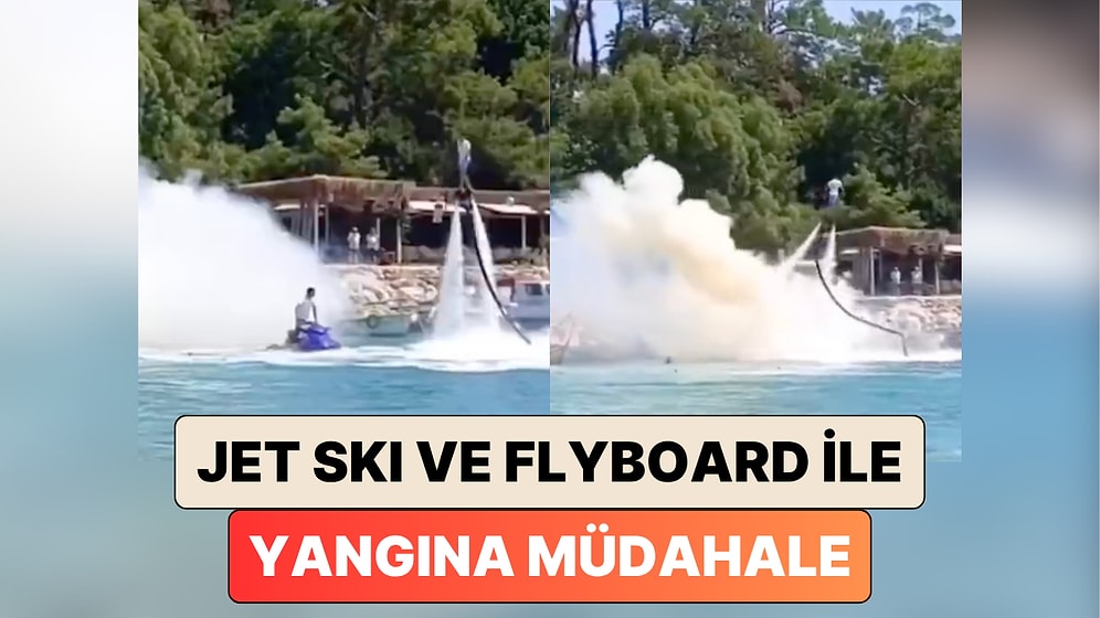 Antalya'da Bir Tekne Alev Aldı: Vatandaşlar Jet Ski ve Flyboard ile Yangına Müdahale Etti