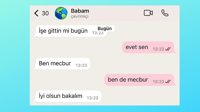 Babalarıyla İletişimlerini Kısa ve Net Tutan Evlatlar Viral Oldu