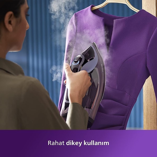 Dikey buhar püskürtme özelliği sayesinde giysileri askıdayken havalandırabilir ve perdelerdeki kırışıklıkları giderebilirsiniz.