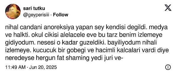 Candan'ın ölümü üzerine birçok kişi, toplumsal güzellik algısına dair eleştiride bulundu. Görseli