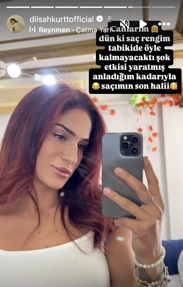 Son haliyle görenleri şaşkına çeviren Dilşah bir de durum güncellemesi yapıp saçının son rengini paylaştı.