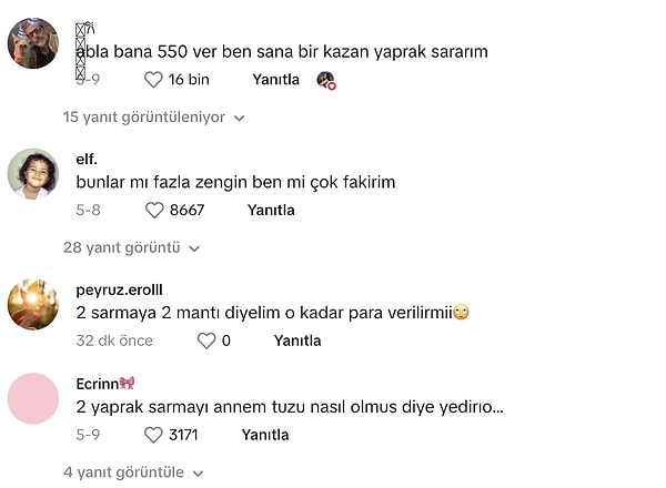 İşte gelen yorumlardan bazıları: