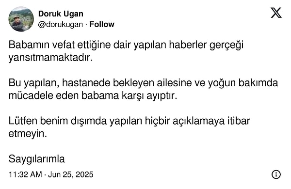 Yakınları ölüm haberini yalanladı. Görseli