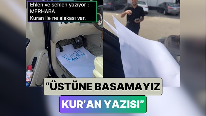Suudi Arabistan'da Aracını Yıkatan Kadın Paspasa Konulan Hoşgeldin Yazısını "Kur'an Yazısı" Diyerek Geri Verdi