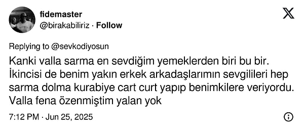 Şahıs özendiği için böyle bir talepte bulunduğunu yazdı.