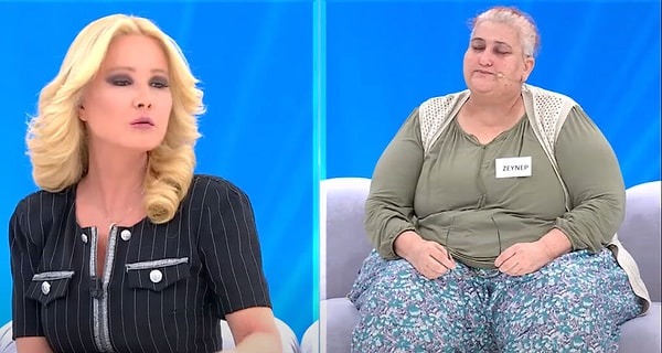 Zeynep Hanım, sağlık sorunları sebebiyle 150 kiloya ulaştığını, eşinin başka bir kadınla yaşadığını öğrendiğinde hayatının karardığını söyledi.