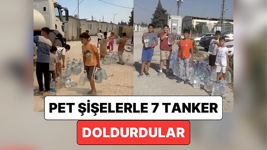 Hatay'daki Yangınla Mücadeleye Destek Olmak İçin Pet Şişelerle Tankerlere Su Taşıyan Gençler Duygulandırdı