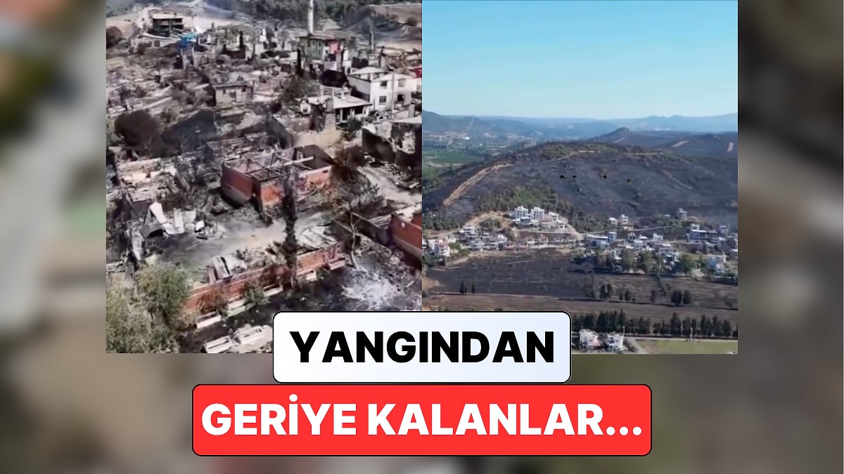 Yangının Kontrol Altına Alındığı Yerlerden Bölgenin Geldiği Durumu Gösteren Görüntüler Paylaşılmaya Başlandı