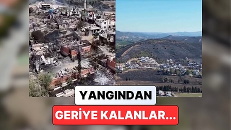 Yangının Kontrol Altına Alındığı Yerlerden Bölgenin Geldiği Durumu Gösteren Görüntüler Paylaşılmaya Başlandı