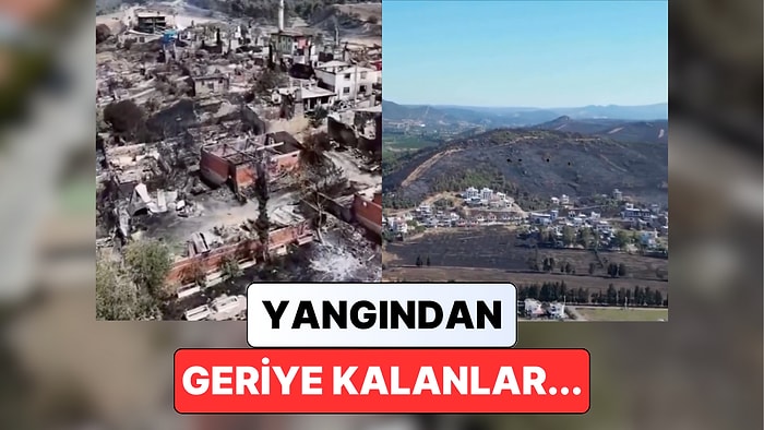 Yangının Kontrol Altına Alındığı Yerlerden Bölgenin Geldiği Durumu Gösteren Görüntüler Paylaşılmaya Başlandı
