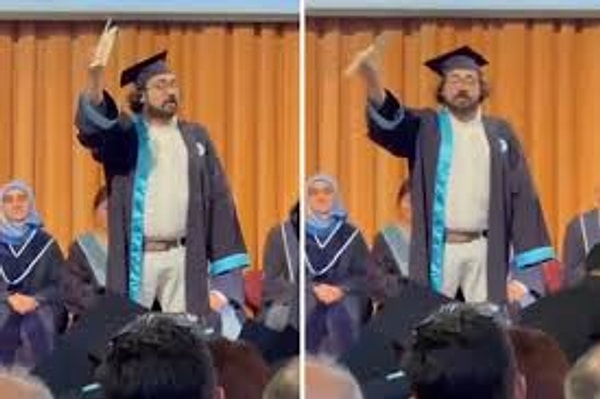 Boğaziçi Üniversitesi'nde düzenlenen mezuniyet törenine Doruk Dörücü’nün diplomasını yırtması damgasını vurdu.