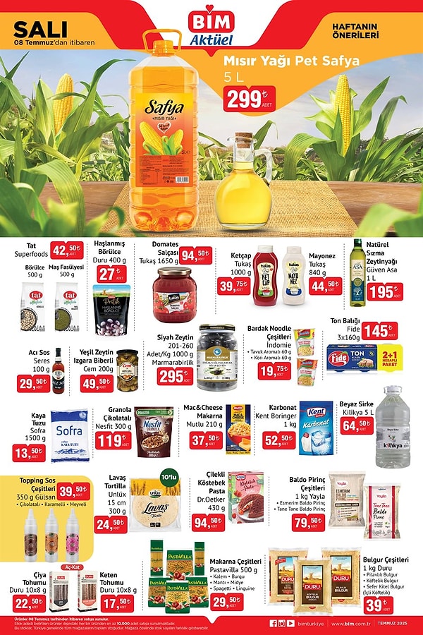 Safya Mısır Yağı Pet 5 Litre 299 TL