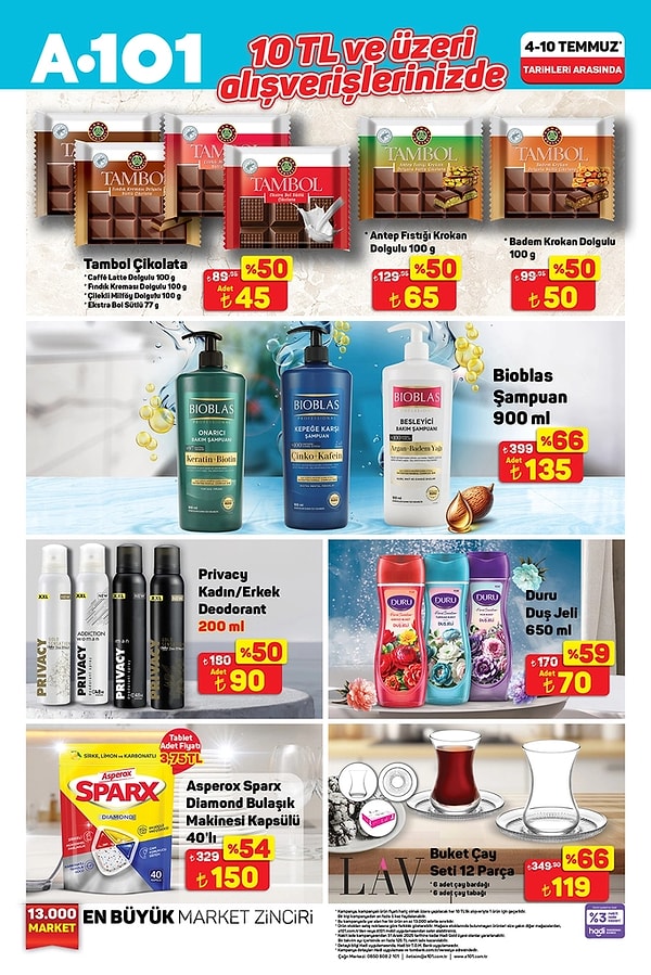 10 TL ve üzeri alışverişlerde