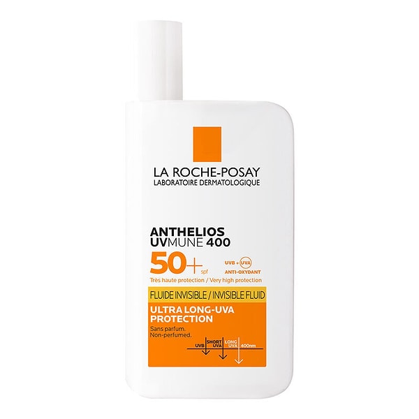 1. La Roche Posay Anthelios UVmune400 Invisible Fluid Tüm Cilt Tipleri İçin SPF50+ Yüz Güneş Kremi
