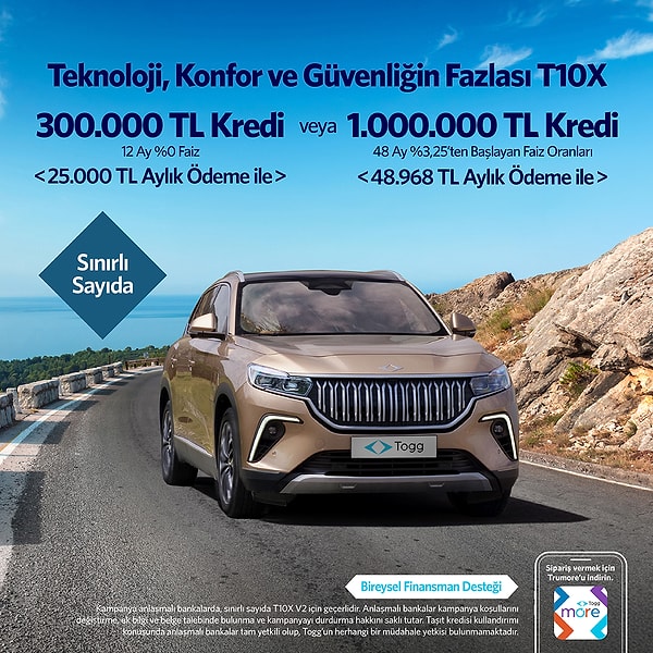 Togg Temmuz Kredi Desteği Detayları