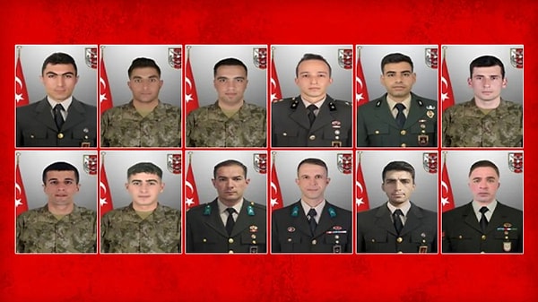 Irak'ta şehit düşen 12 asker memleketlerinde toprağa verildi.
