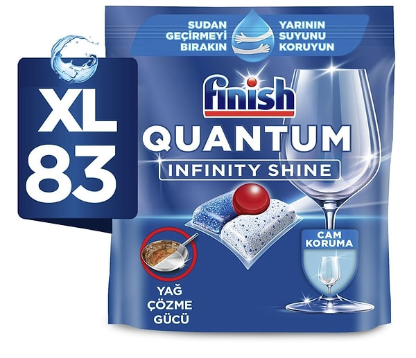 Finish Quantum Infinity Shine 83 Kapsül Bulaşık Makinesi Deterjanı Tableti