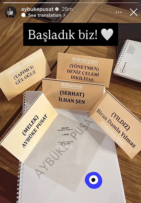 İşte Aybüke Pusat'ın Halef dizi setinden merak uyandıran o paylaşımı: